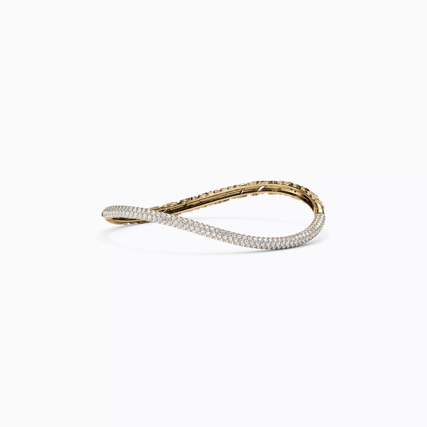 Twisted Bangle in 18K Gold with Diamonds
