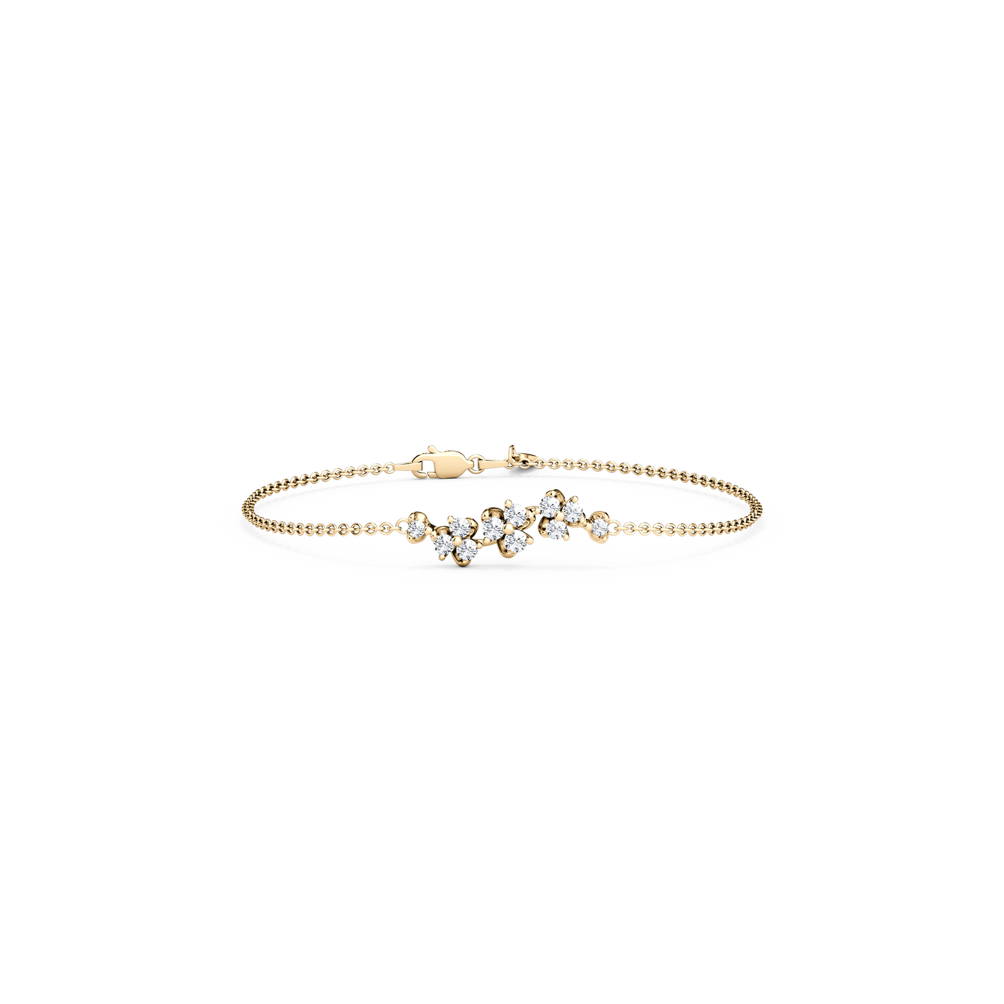 Diamond Cluster Bracelet in 14K Gold