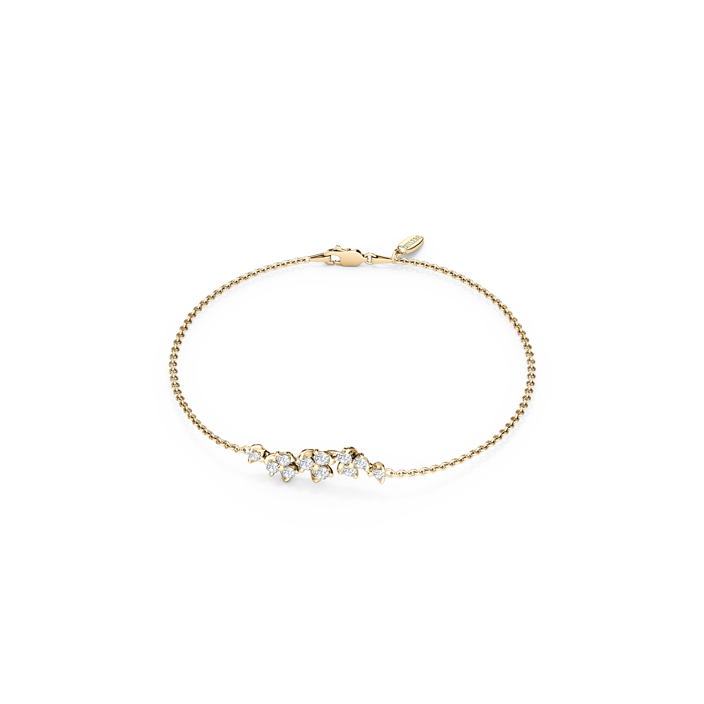 Diamond Cluster Bracelet in 14K Gold