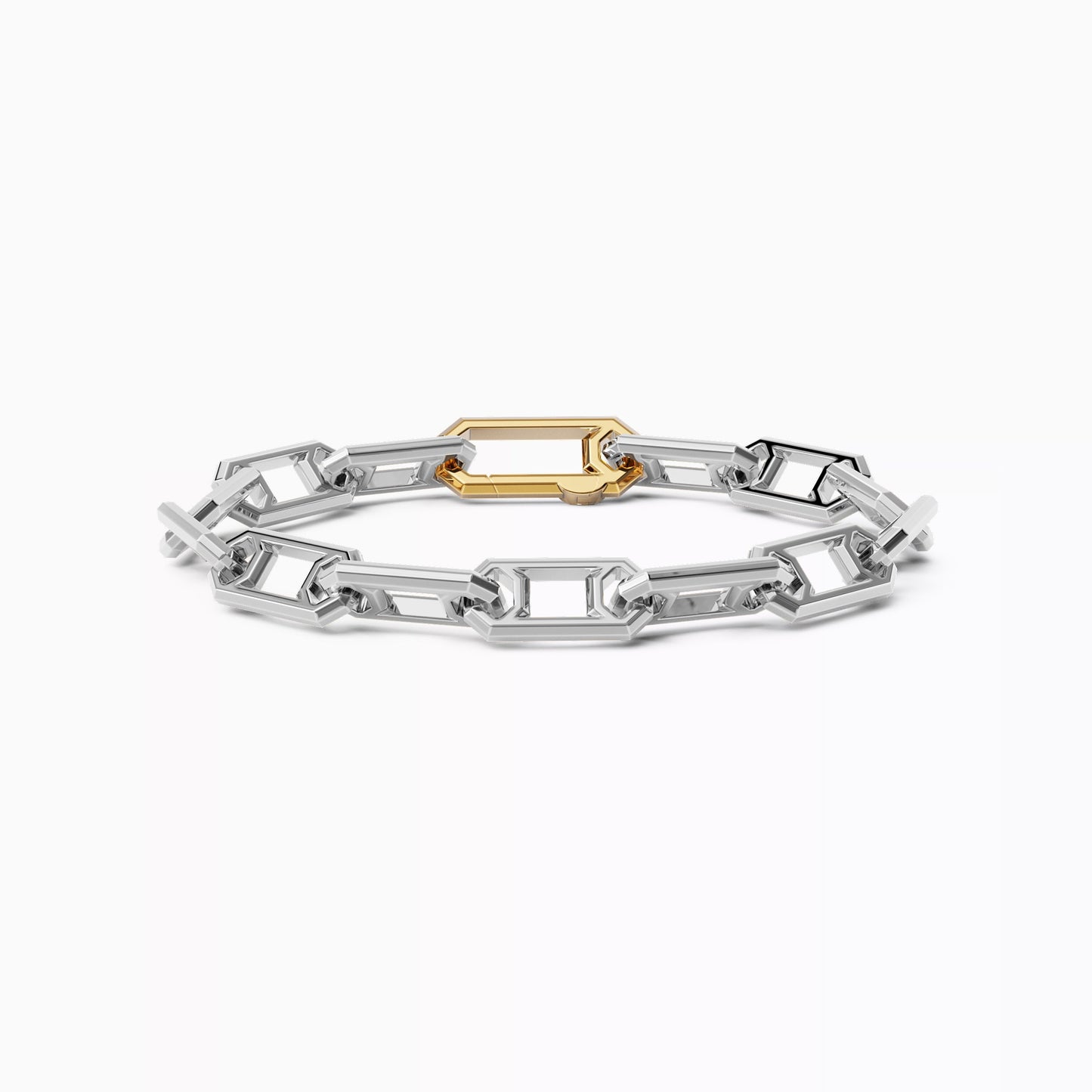 Link Bracelet in 18 Karat Gold and Platinum