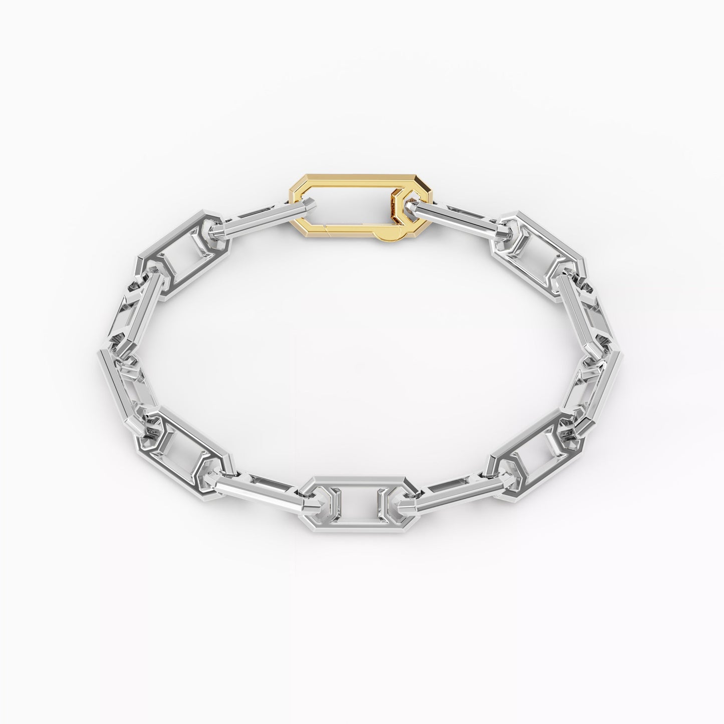 Link Bracelet in 18 Karat Gold and Platinum