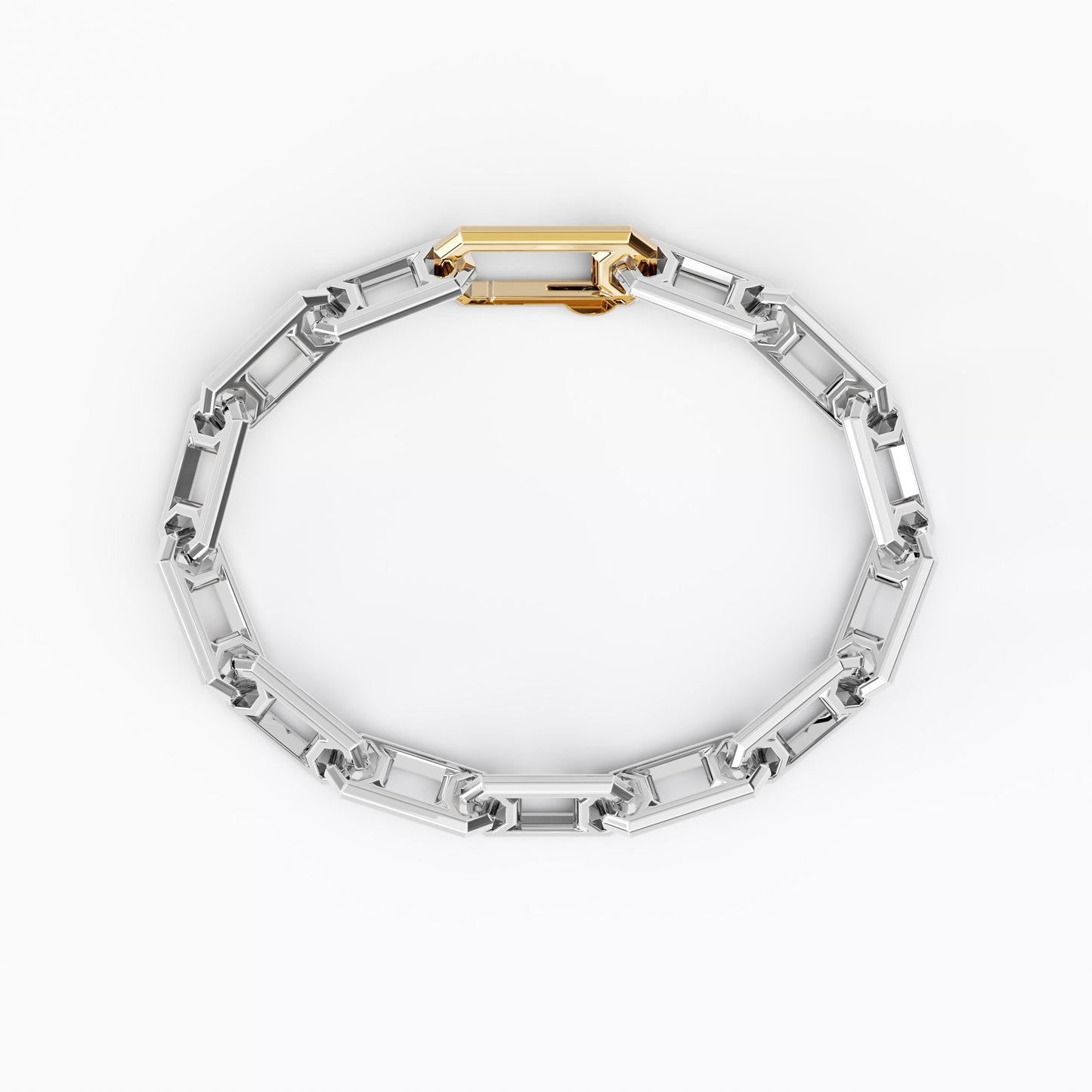 Link Bracelet in 18 Karat Gold and Platinum