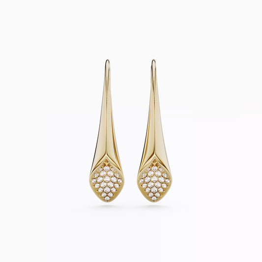 Origin Pendant Earrings in 18K Gold with Diamonds