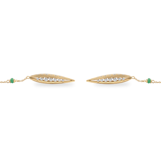 Oval Link Precision Earrings | 18K Gold with Diamonds