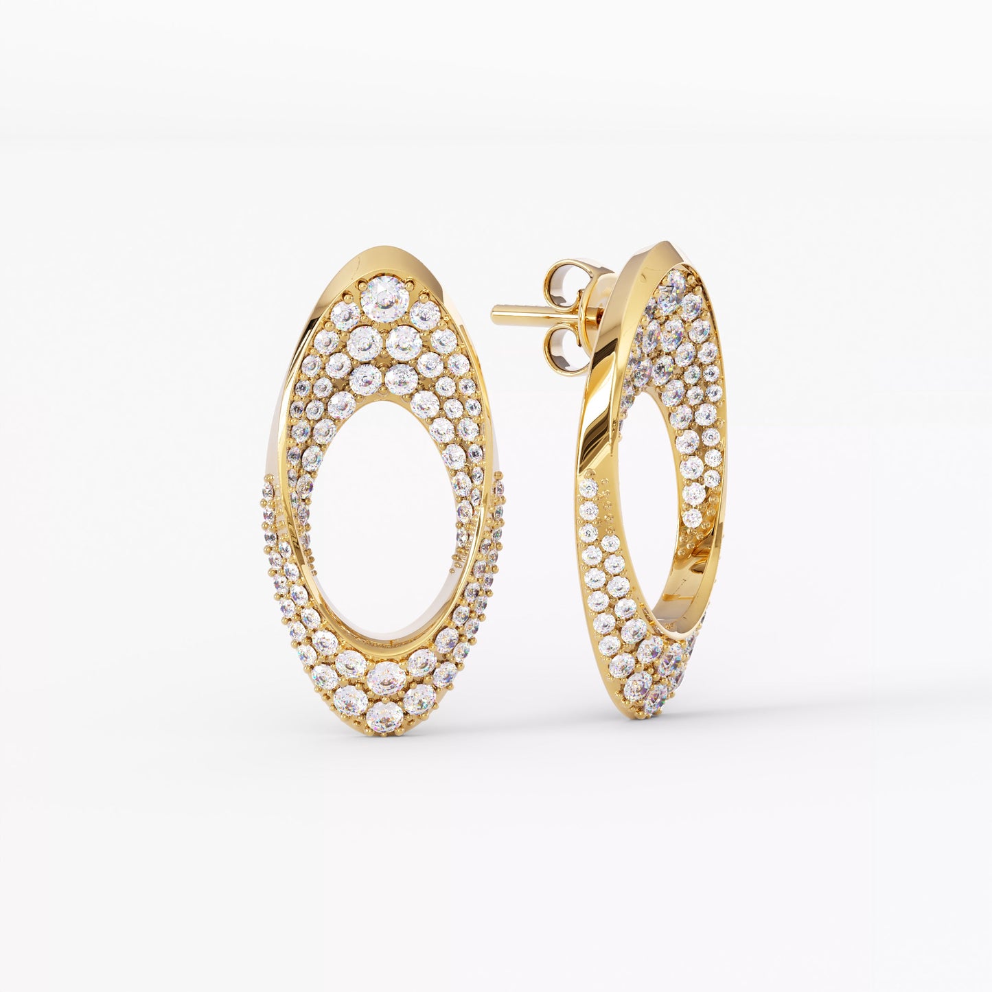 Balance Earrings in 18 Karat Gold with Diamonds