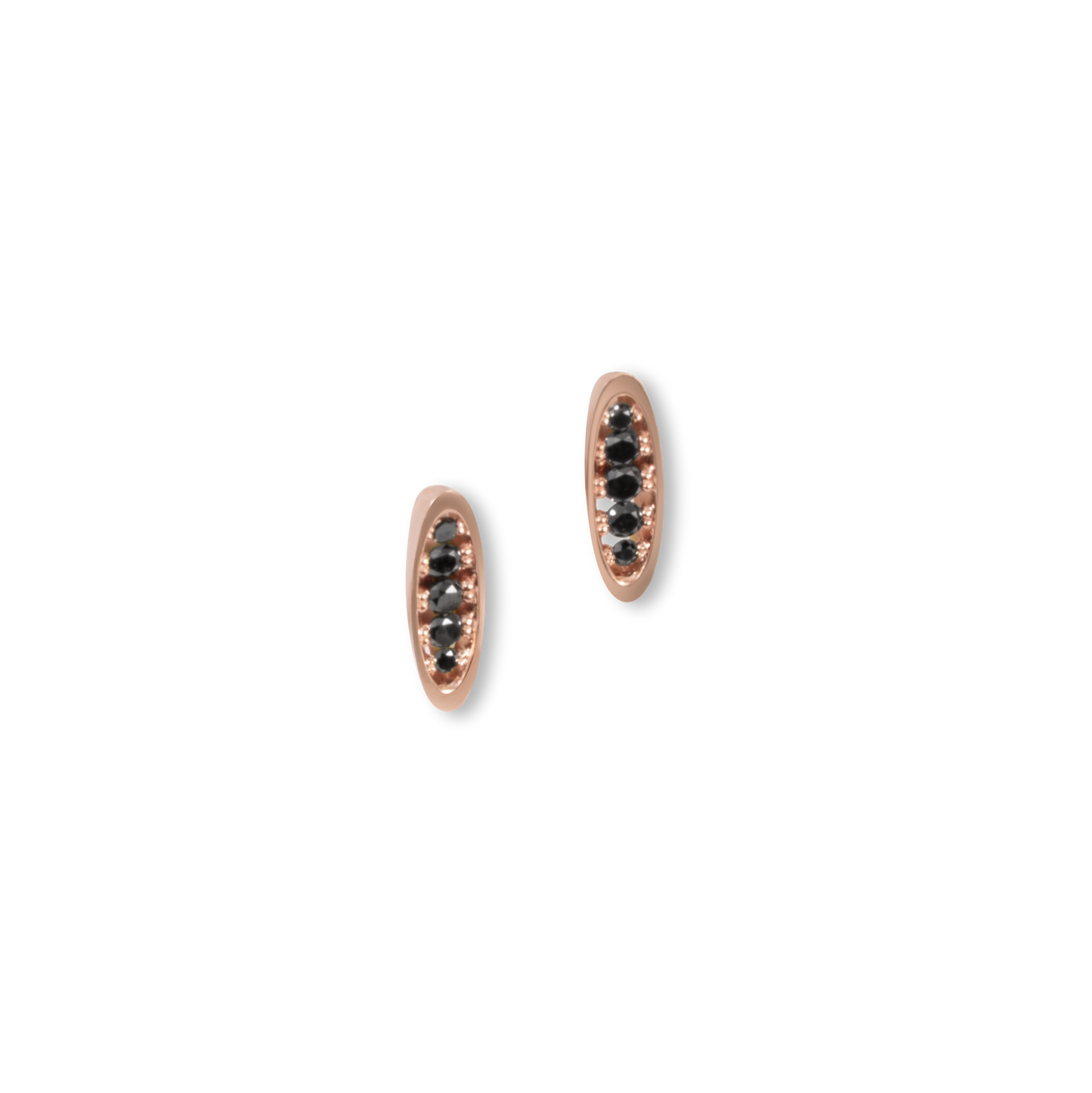 Floating Black Diamond Earrings | 14K Gold