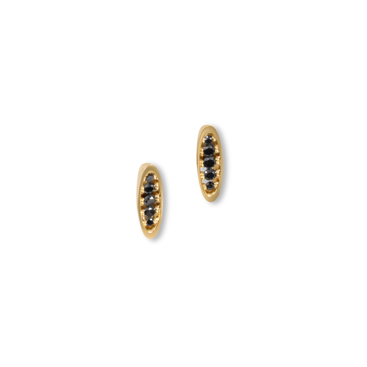 Floating Black Diamond Earrings | 14K Gold