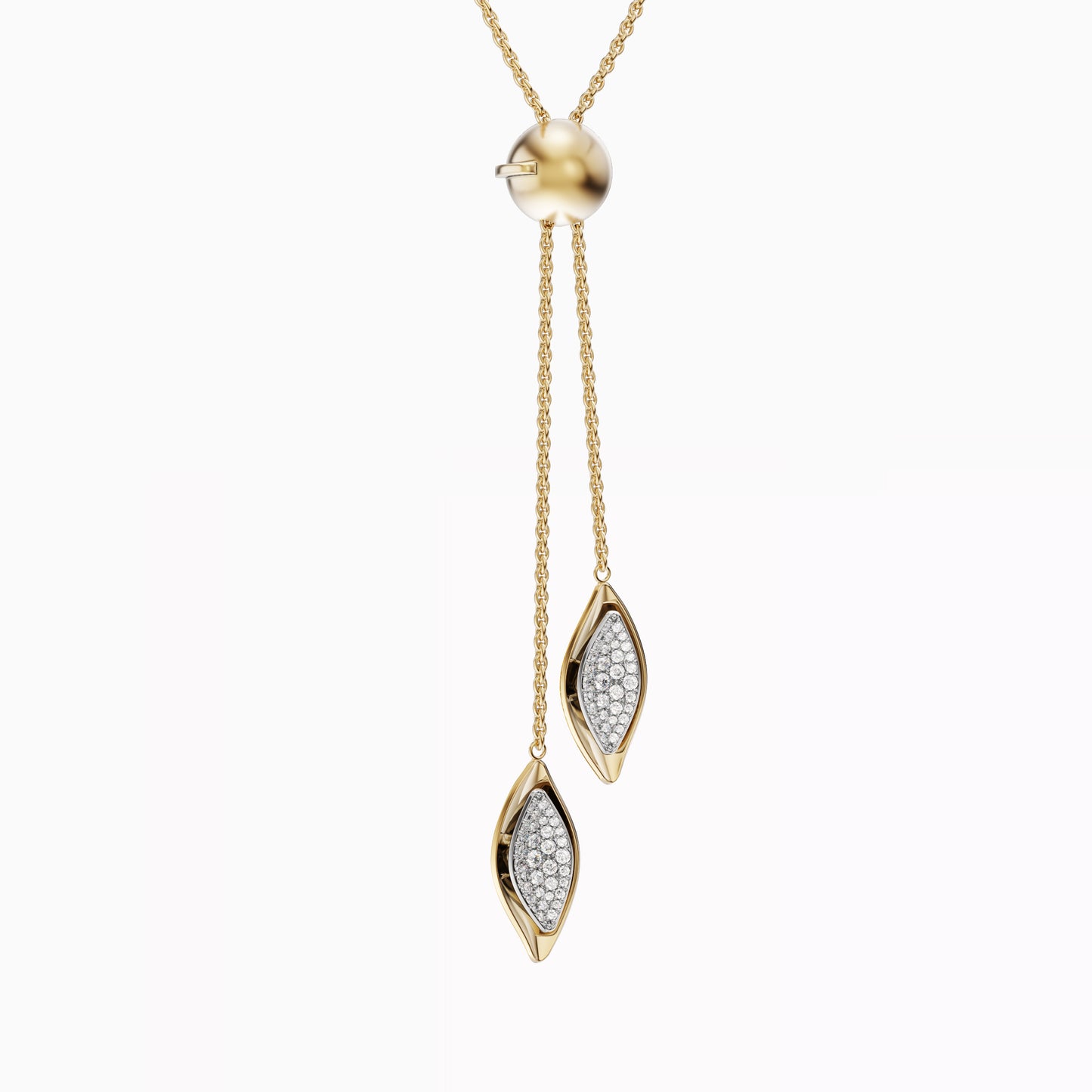 Shadow and Light Pendant in 18K Gold and Platinum with Diamonds