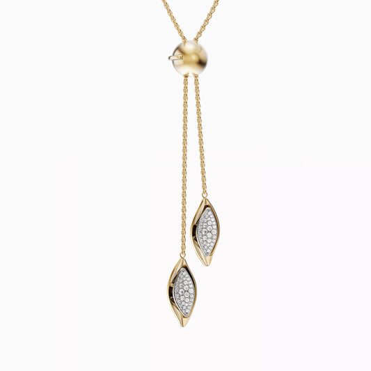 Shadow and Light Pendant in 18K Gold and Platinum with Diamonds
