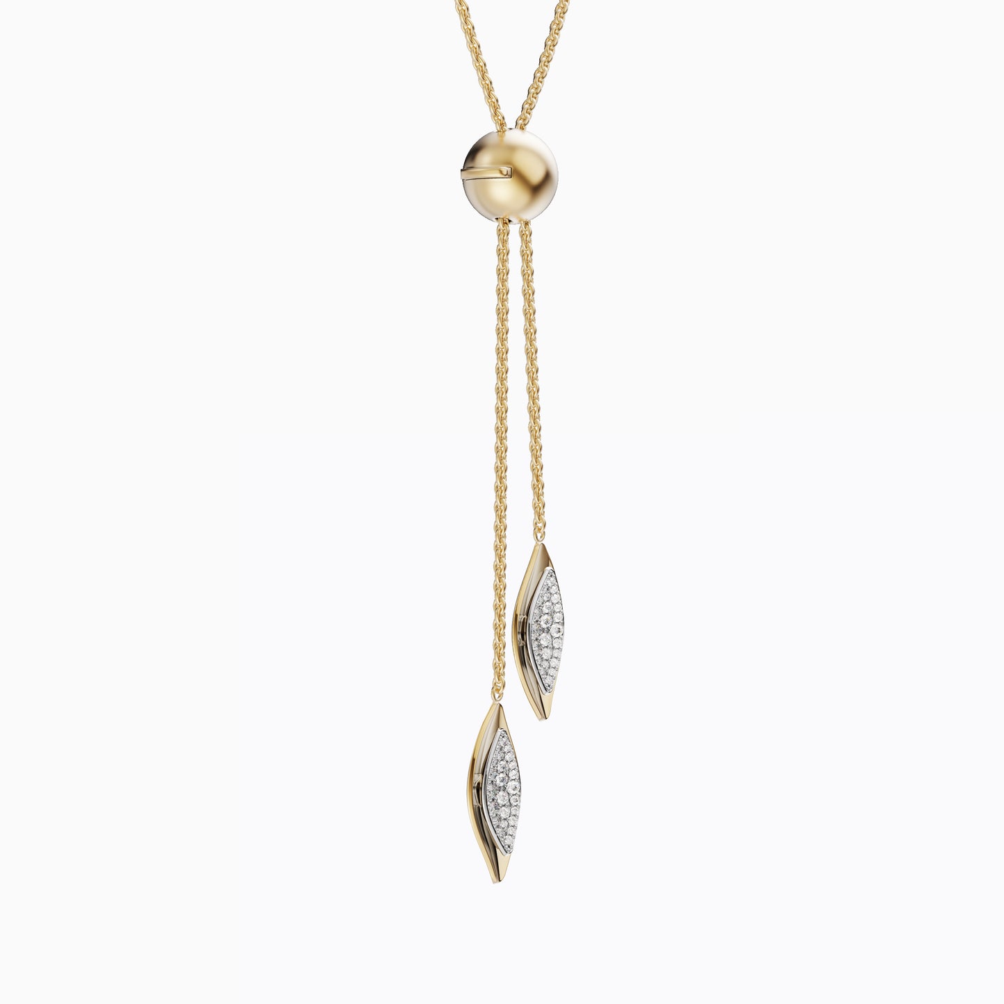 Shadow and Light Pendant in 18K Gold and Platinum with Diamonds
