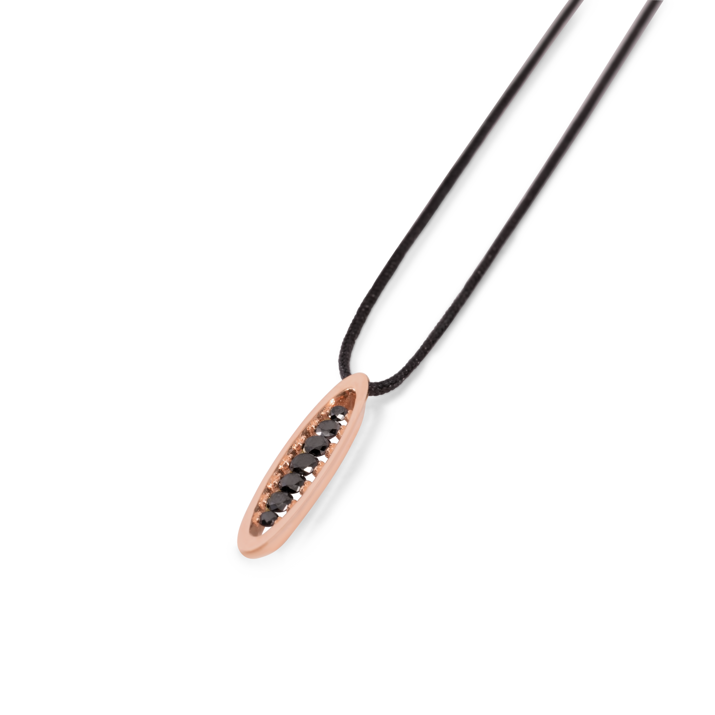 Floating Black Diamond Necklace | 14K Gold