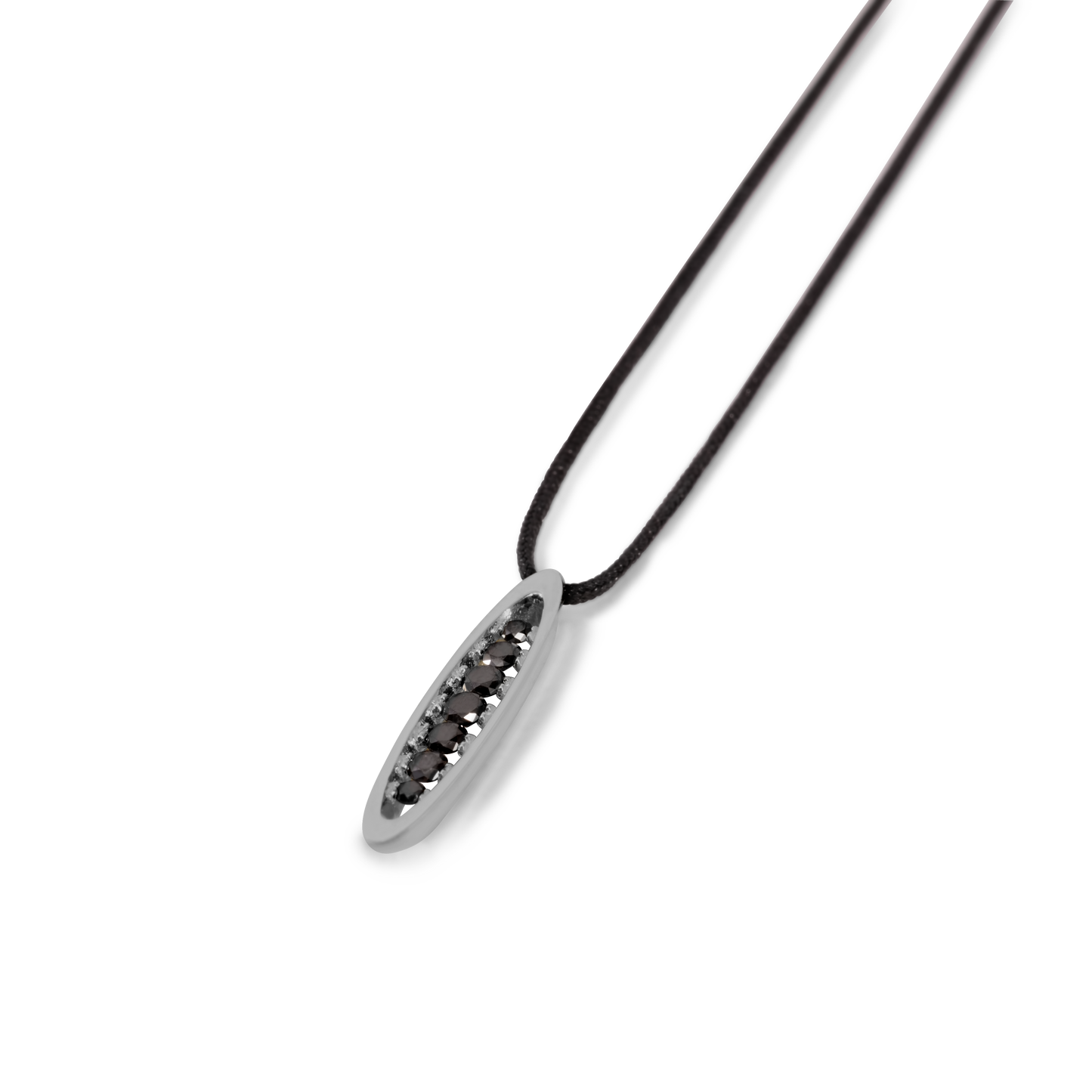 Floating Black Diamond Necklace | 14K Gold