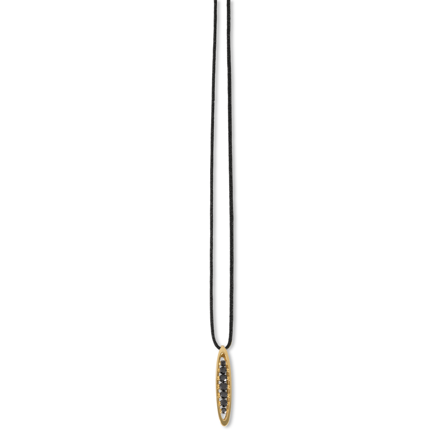 Floating Black Diamond Necklace | 14K Gold
