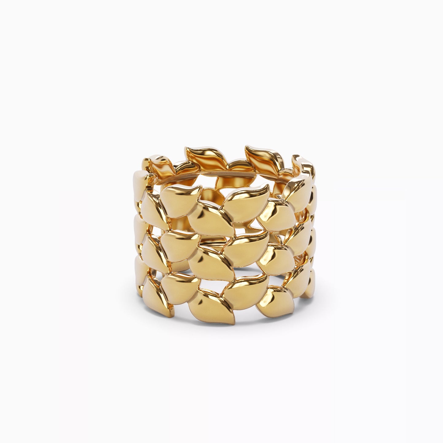 Stacked Petal Ring in 18 Karat Gold