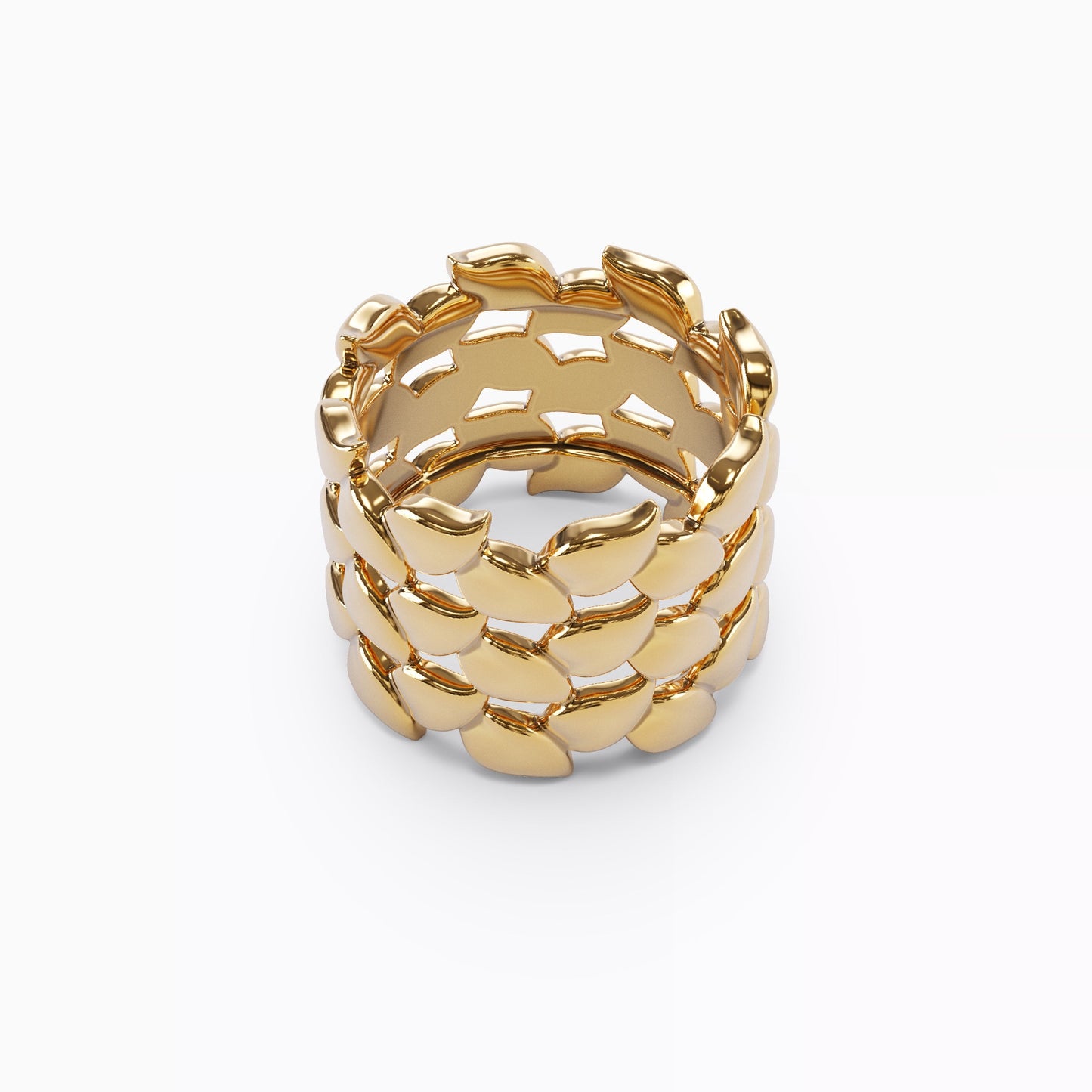 Stacked Petal Ring in 18 Karat Gold