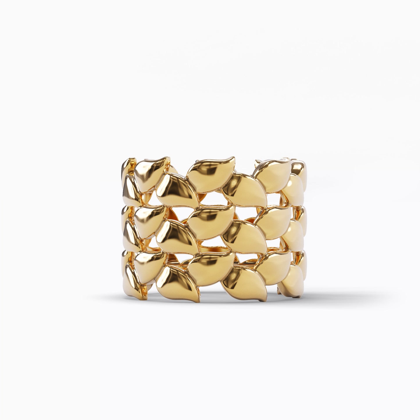 Stacked Petal Ring in 18 Karat Gold