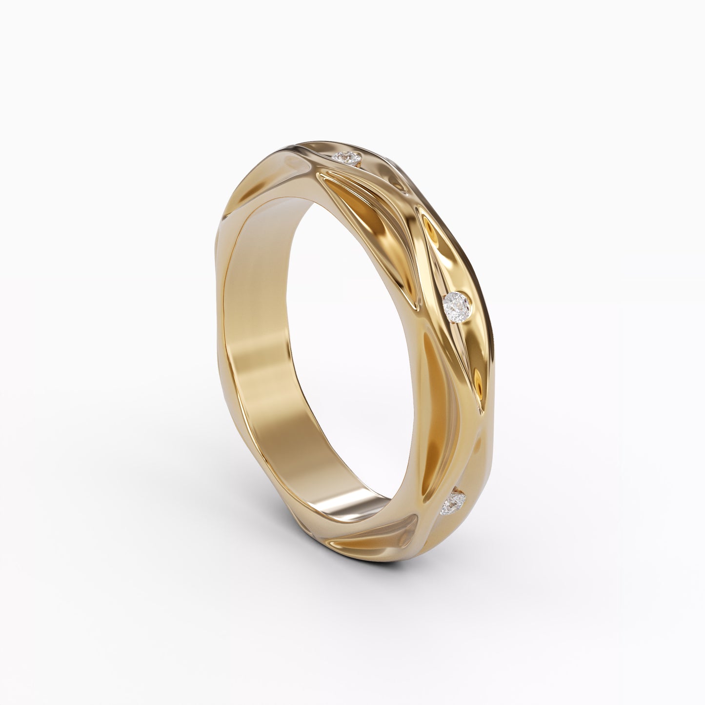 Willow Ring in 18 Karat Gold with Diamonds