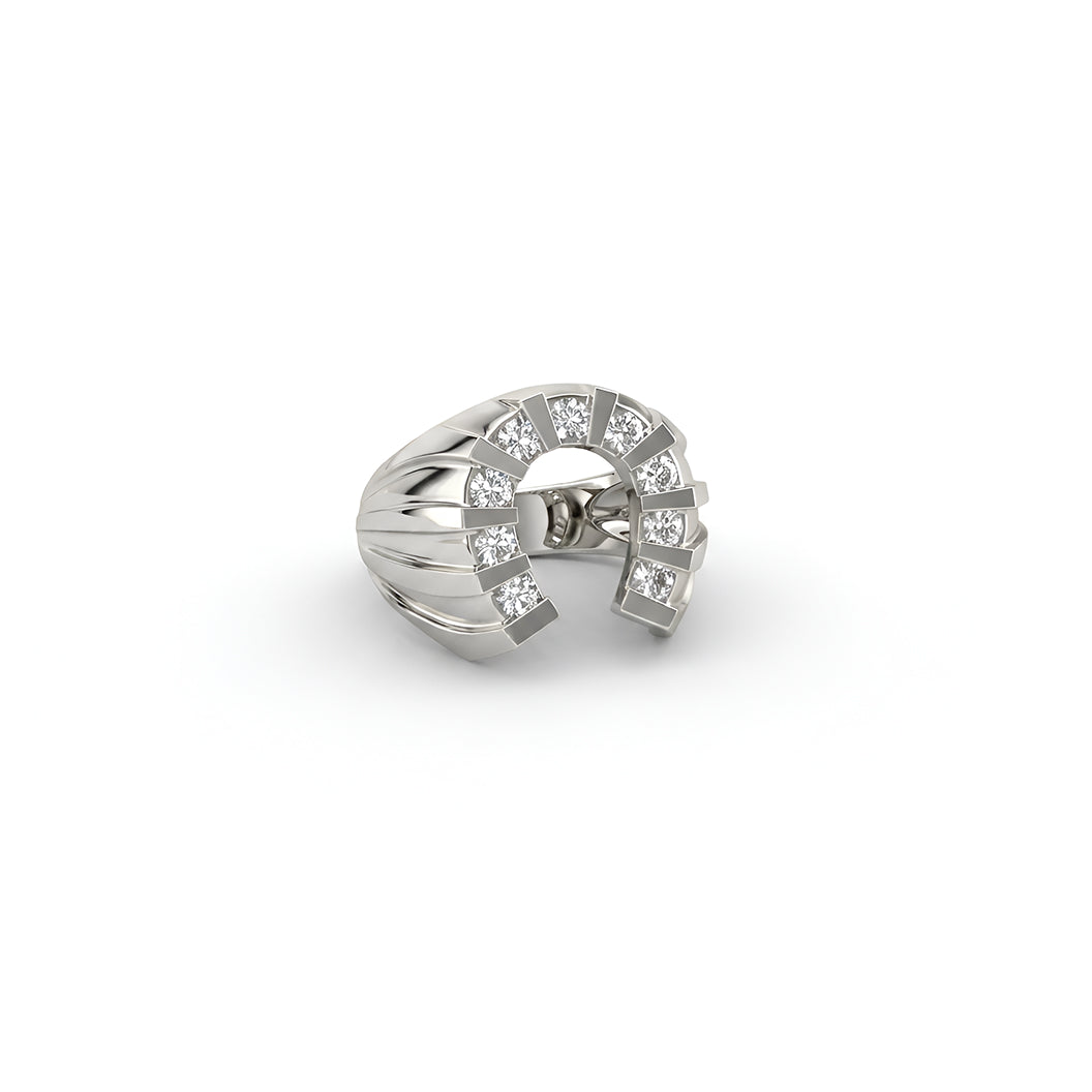 Lucky Horseshoe Ring | 14K White Gold