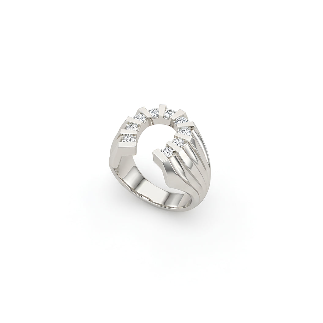Lucky Horseshoe Ring | 14K White Gold