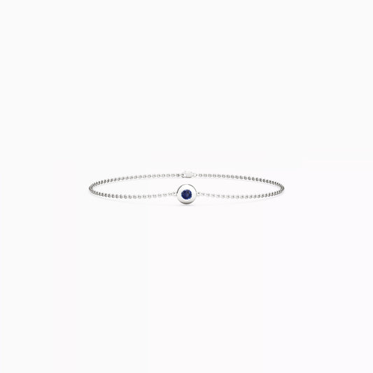 Sapphire Single Bezel Chain Bracelet in 14K Gold