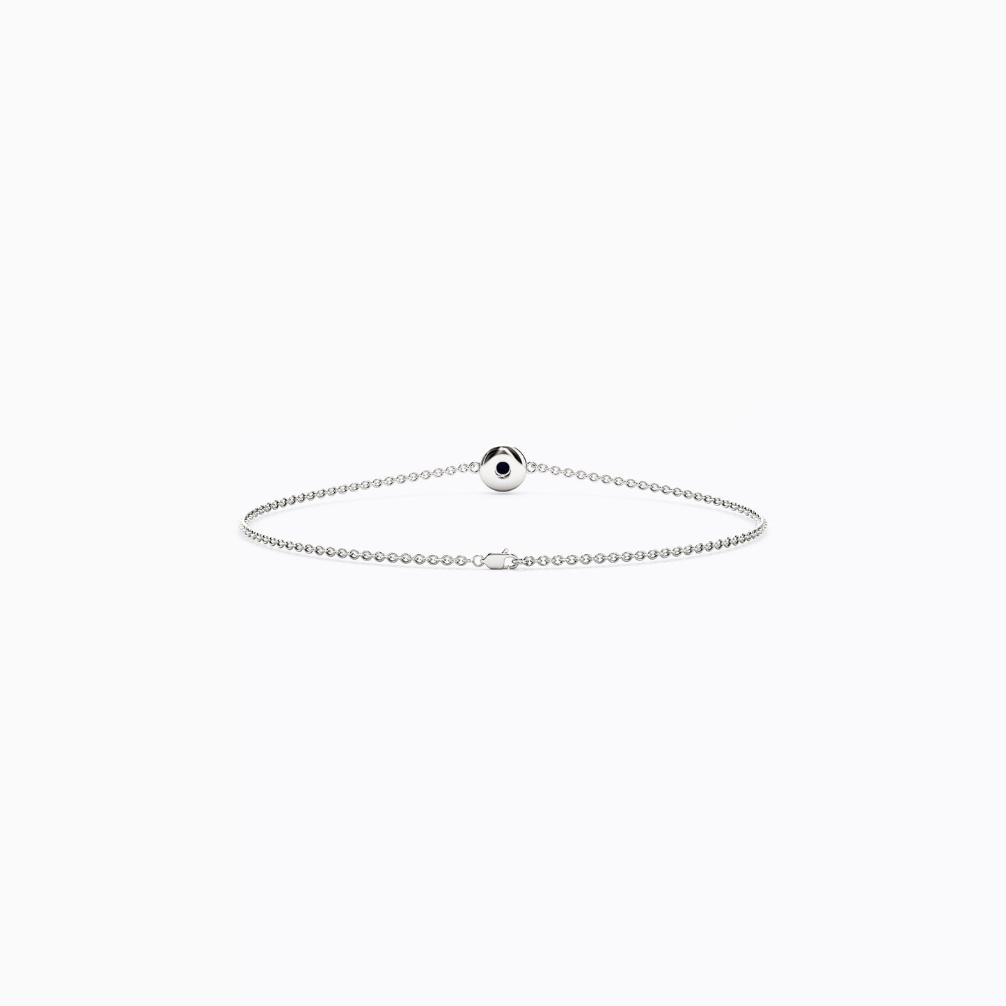 Sapphire Single Bezel Chain Bracelet in 14K Gold