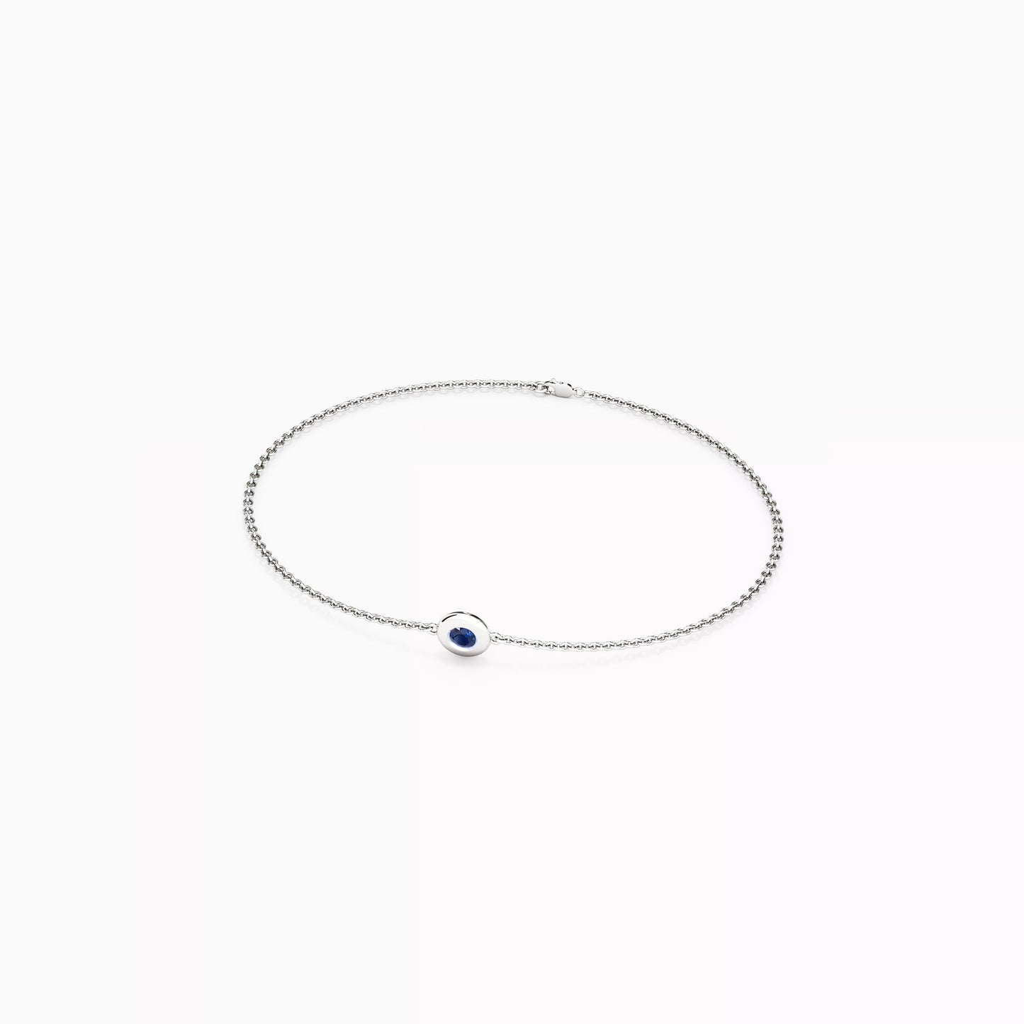 Sapphire Single Bezel Chain Bracelet in 14K Gold