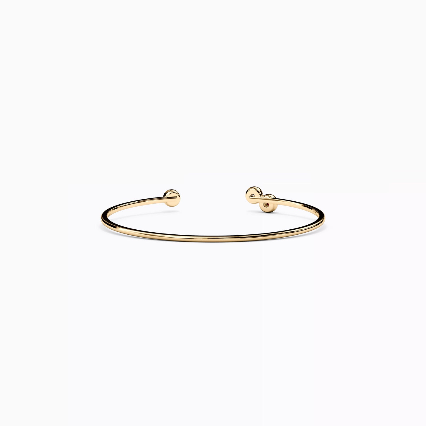Bezel Ruby and Diamond Flexible Cuff Bracelet in 14K Gold