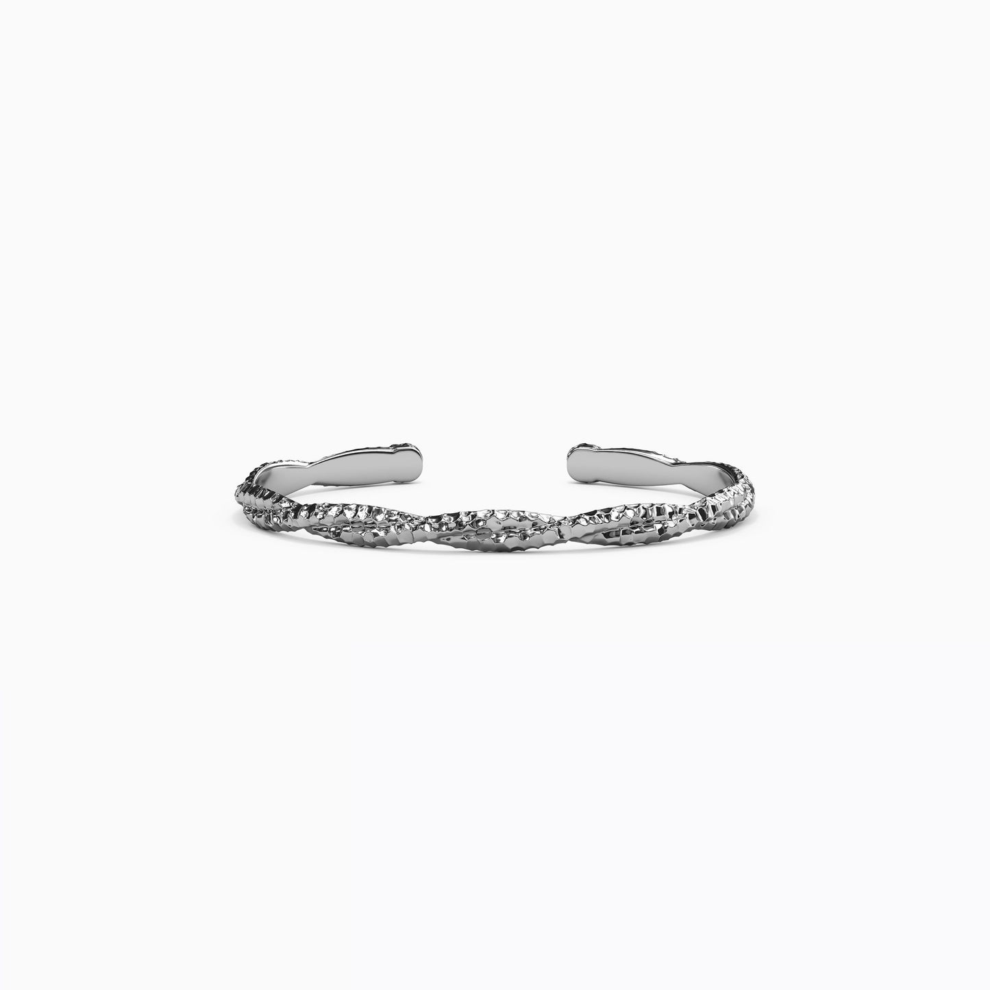 Twist Hammered Cuff in Sterling Silver