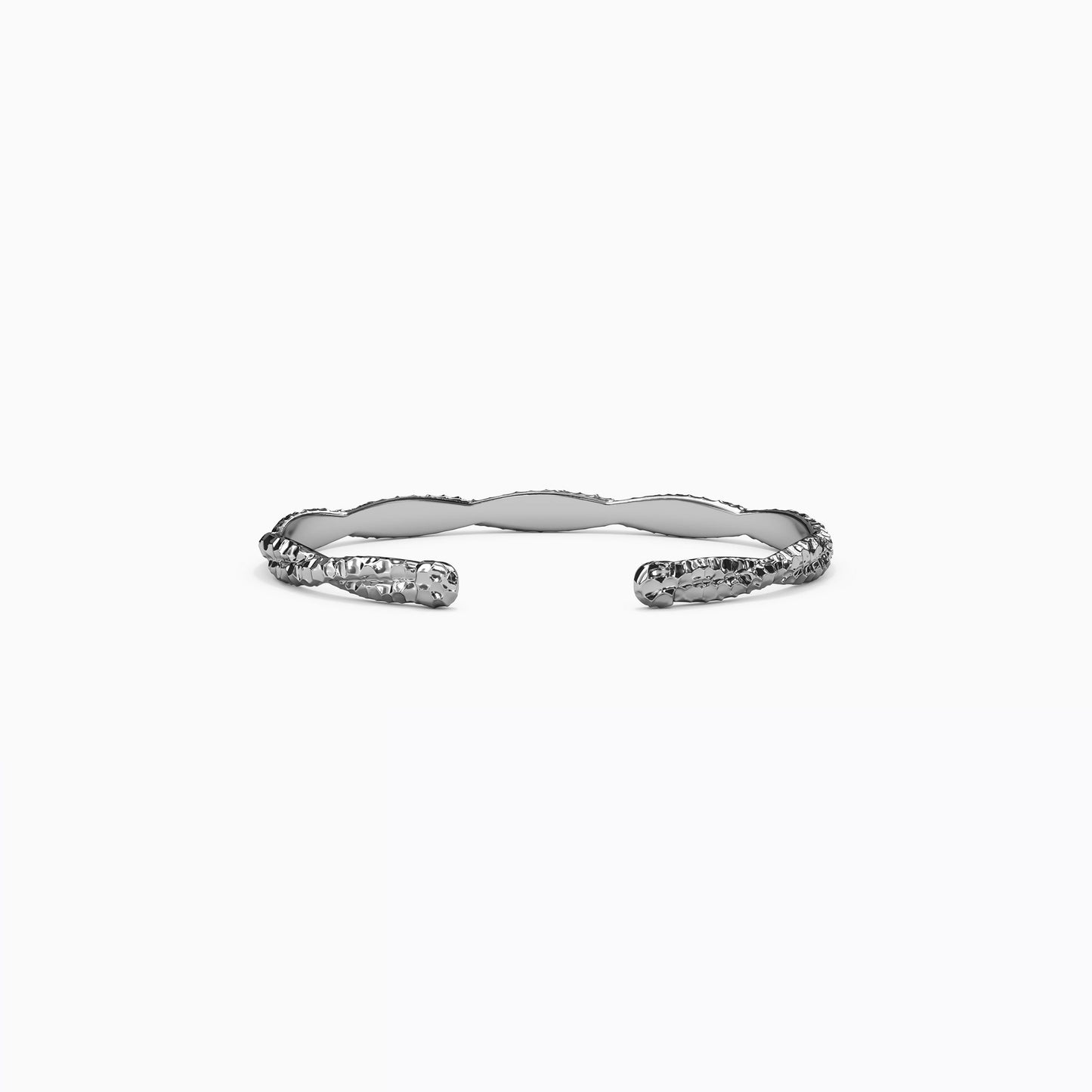 Twist Hammered Cuff in Sterling Silver