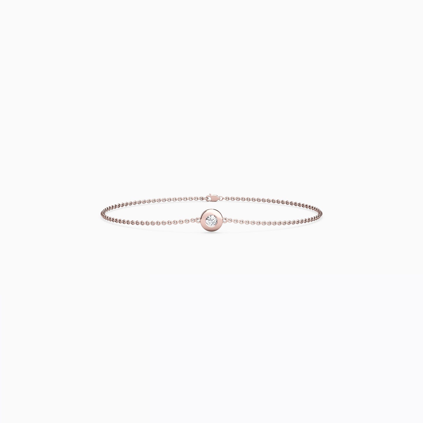 Diamond Single Bezel Chain Bracelet in 14K Gold