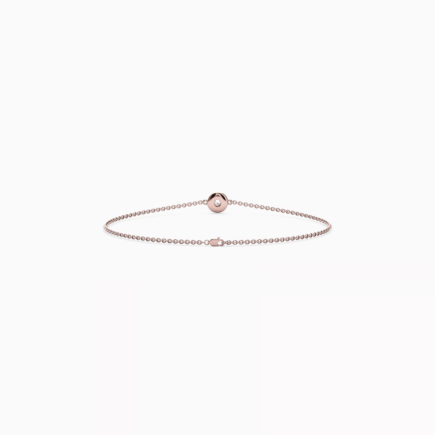 Diamond Single Bezel Chain Bracelet in 14K Gold