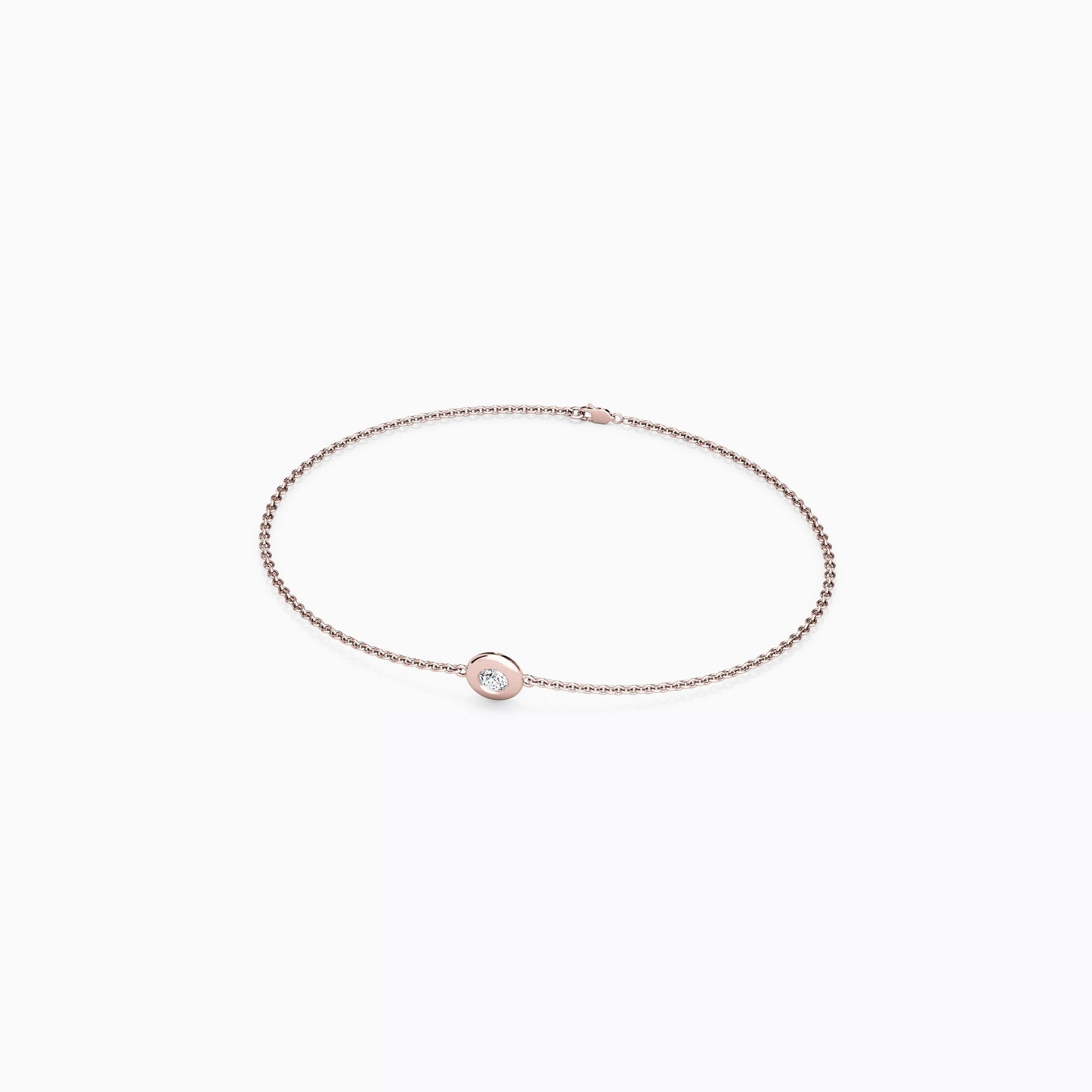 Diamond Single Bezel Chain Bracelet in 14K Gold