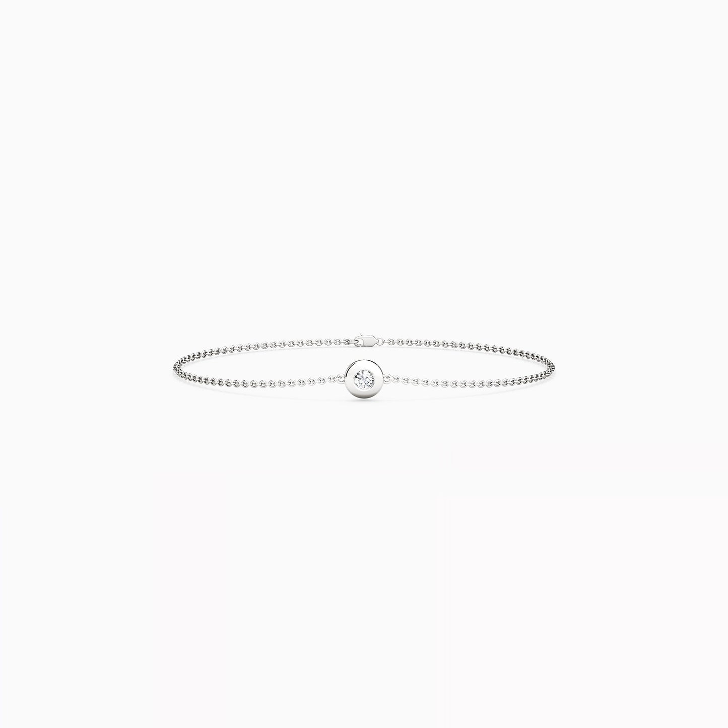 Diamond Single Bezel Chain Bracelet in 14K Gold