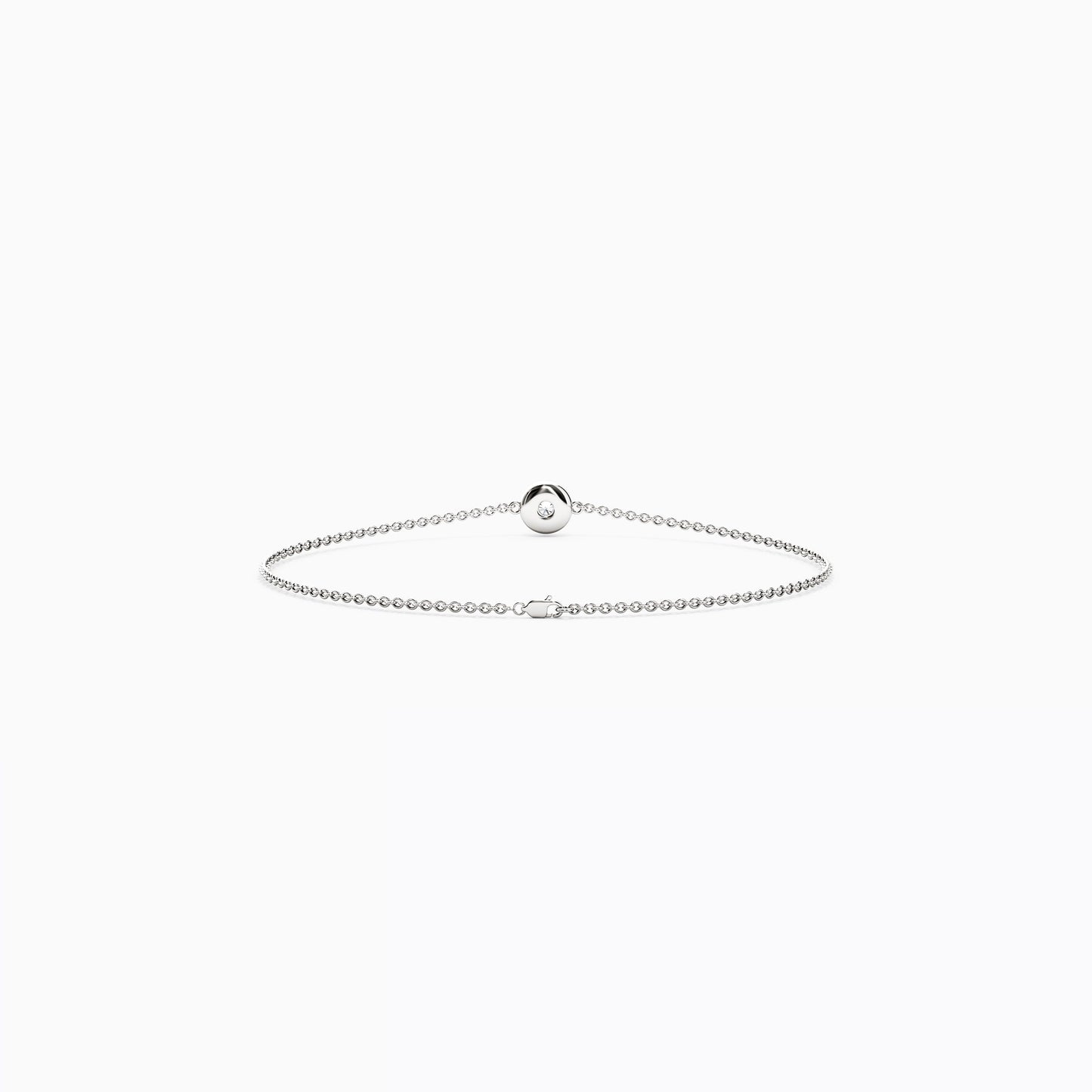 Diamond Single Bezel Chain Bracelet in 14K Gold