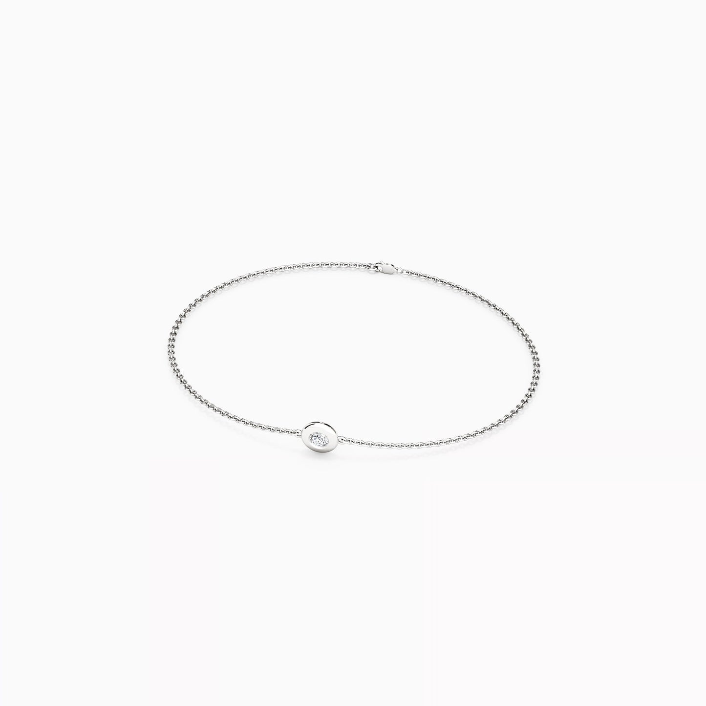 Diamond Single Bezel Chain Bracelet in 14K Gold