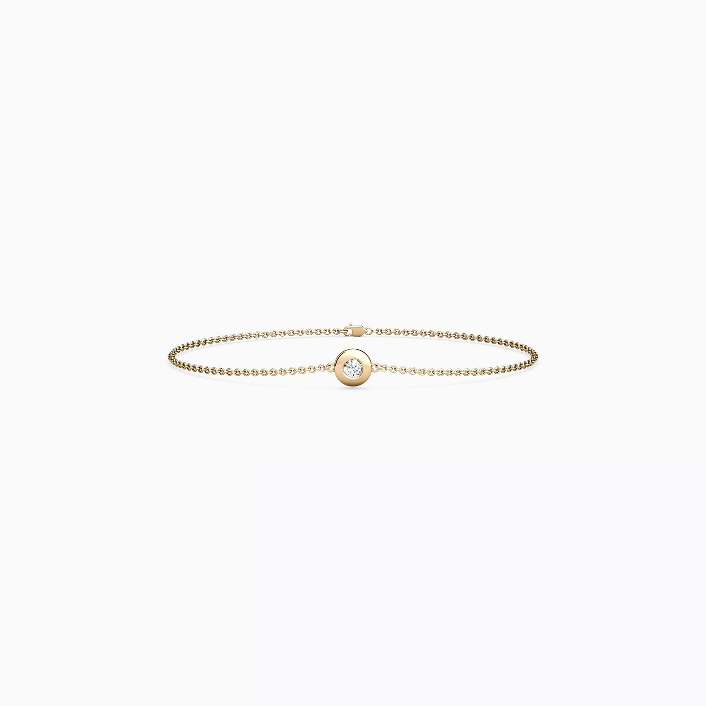 Diamond Single Bezel Chain Bracelet in 14K Gold