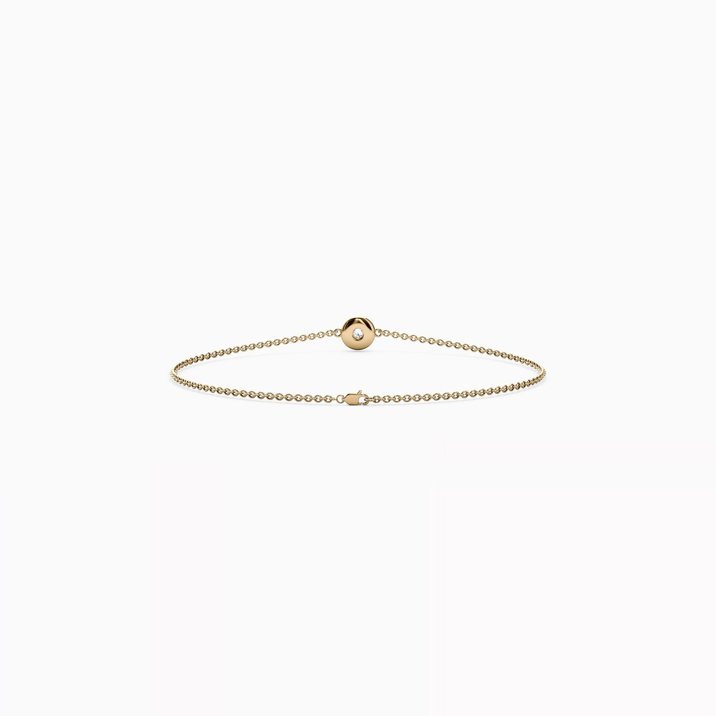 Diamond Single Bezel Chain Bracelet in 14K Gold