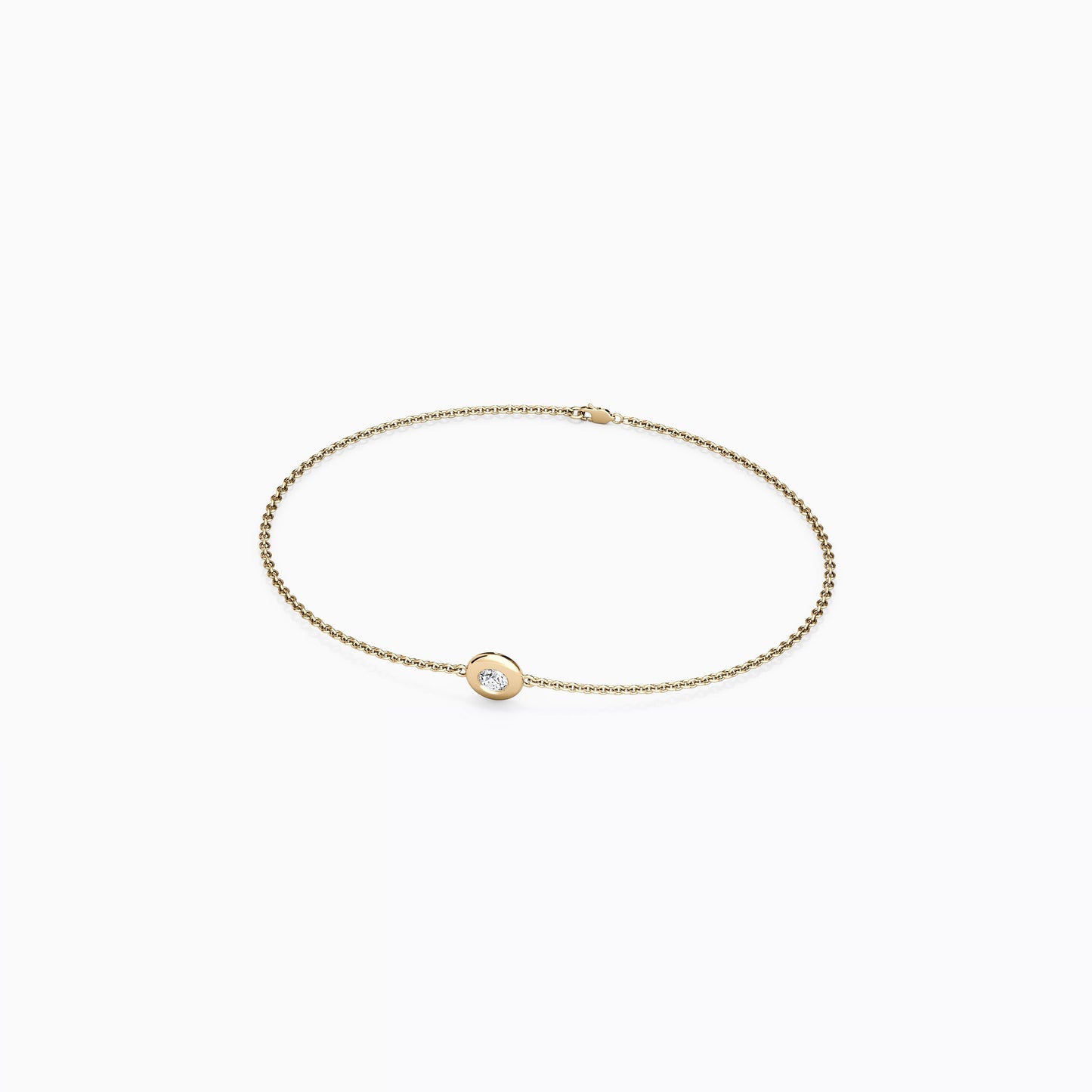 Diamond Single Bezel Chain Bracelet in 14K Gold