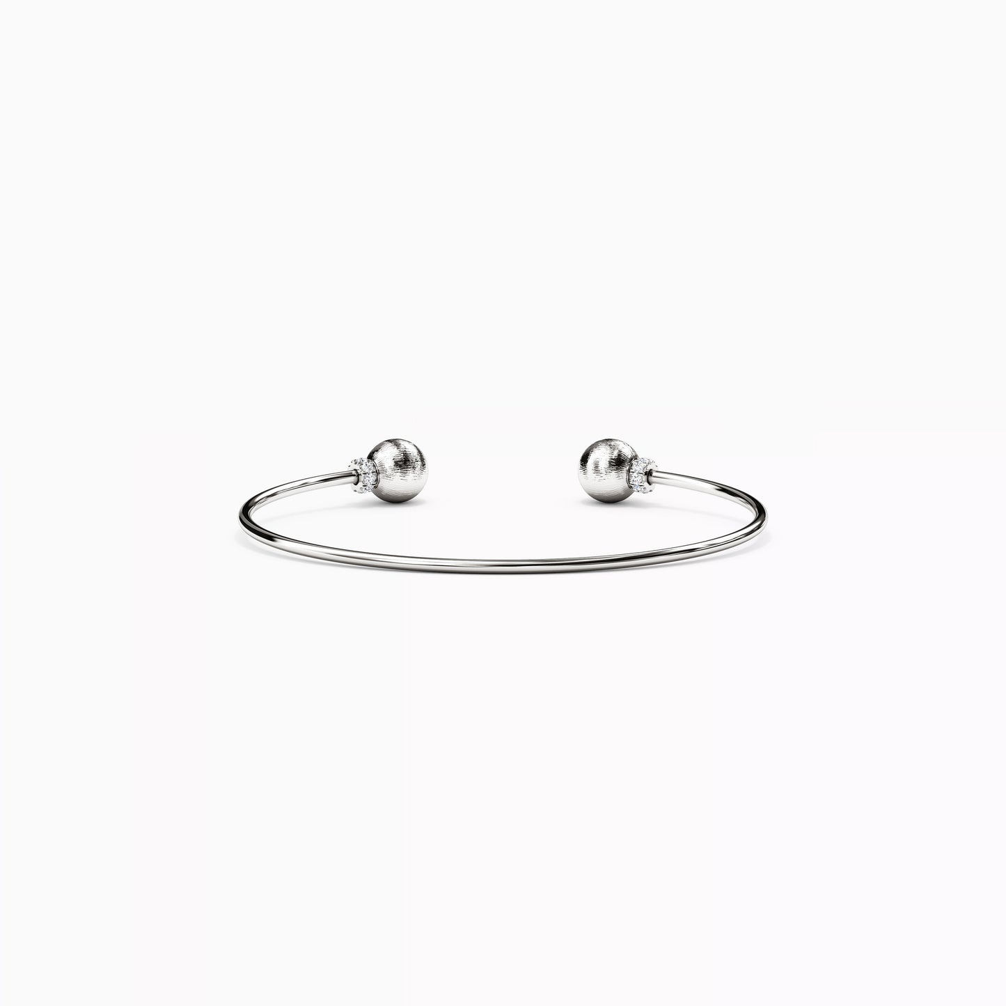 Ball & Petit Diamond Flexible Cuff Bracelet in 14K Gold