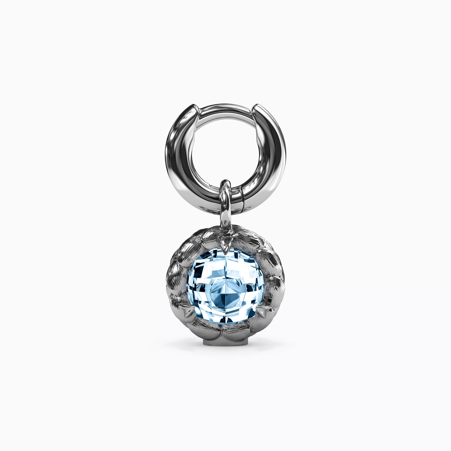 Swiss Blue Topaz Double-Sided Detachable Charm in Sterling Silver
