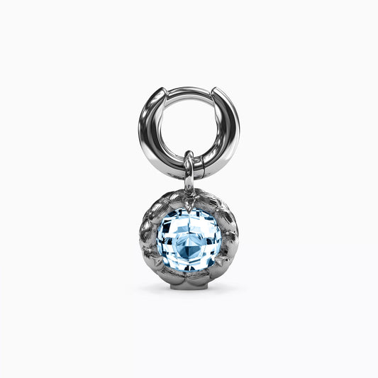 Swiss Blue Topaz Double-Sided Detachable Charm in Sterling Silver