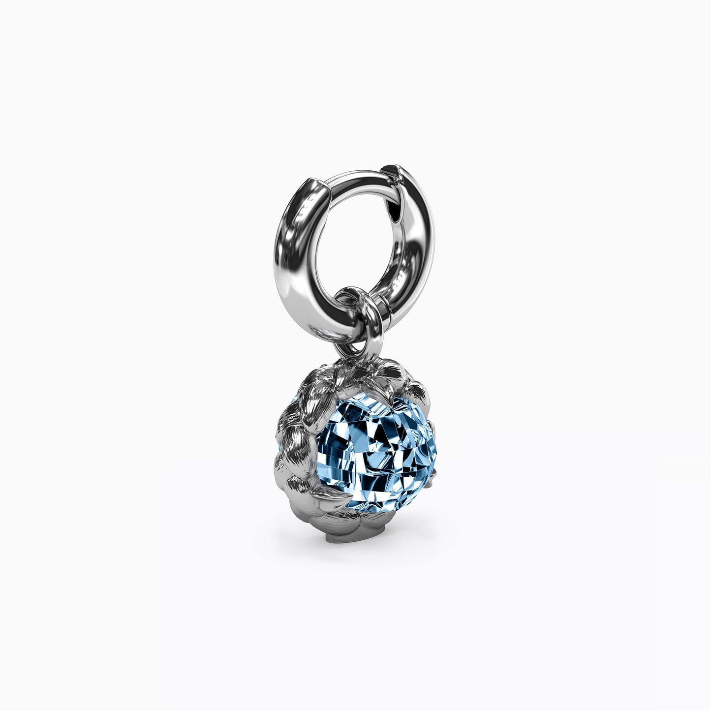Swiss Blue Topaz Double-Sided Detachable Charm in Sterling Silver