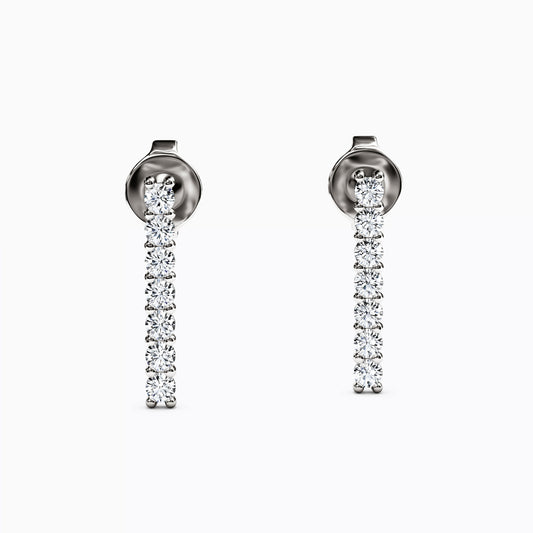Diamond Bar Earrings in 14K Gold