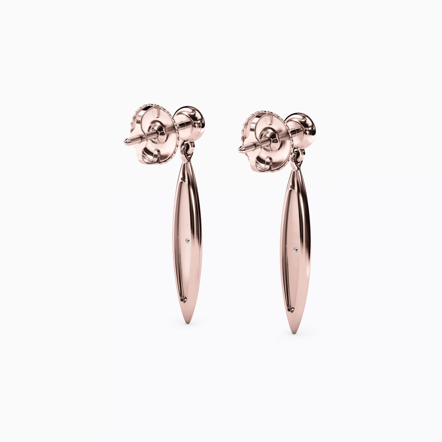 Diamond Channel & Bezel Raindrop Earrings in 14K Gold