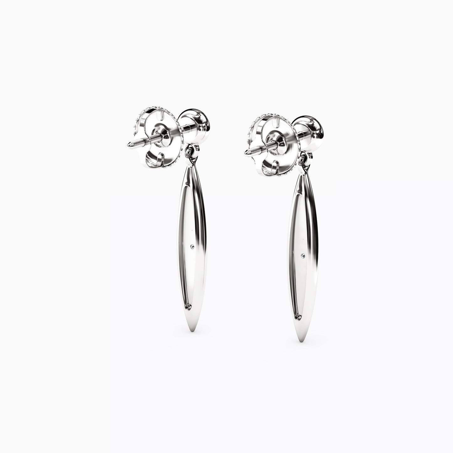 Diamond Channel & Bezel Raindrop Earrings in 14K Gold