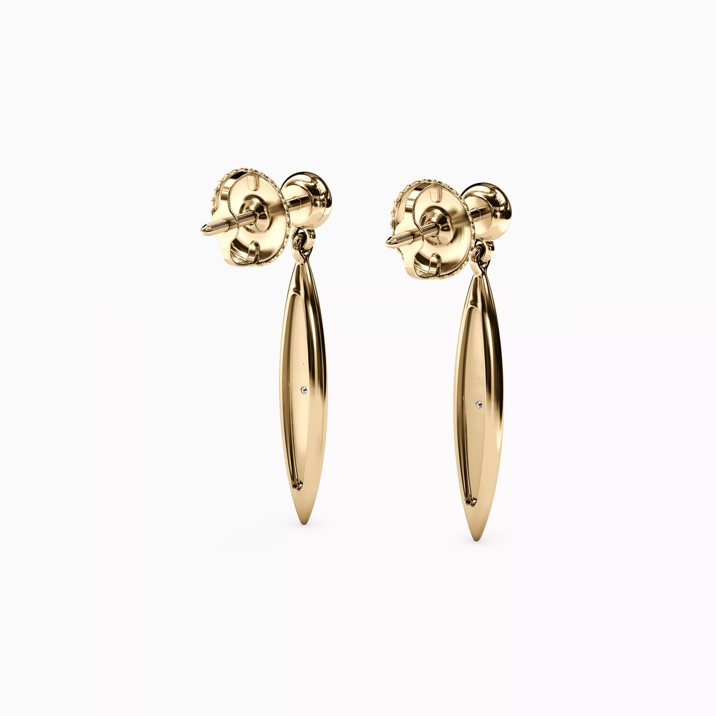 Diamond Channel & Bezel Raindrop Earrings in 14K Gold