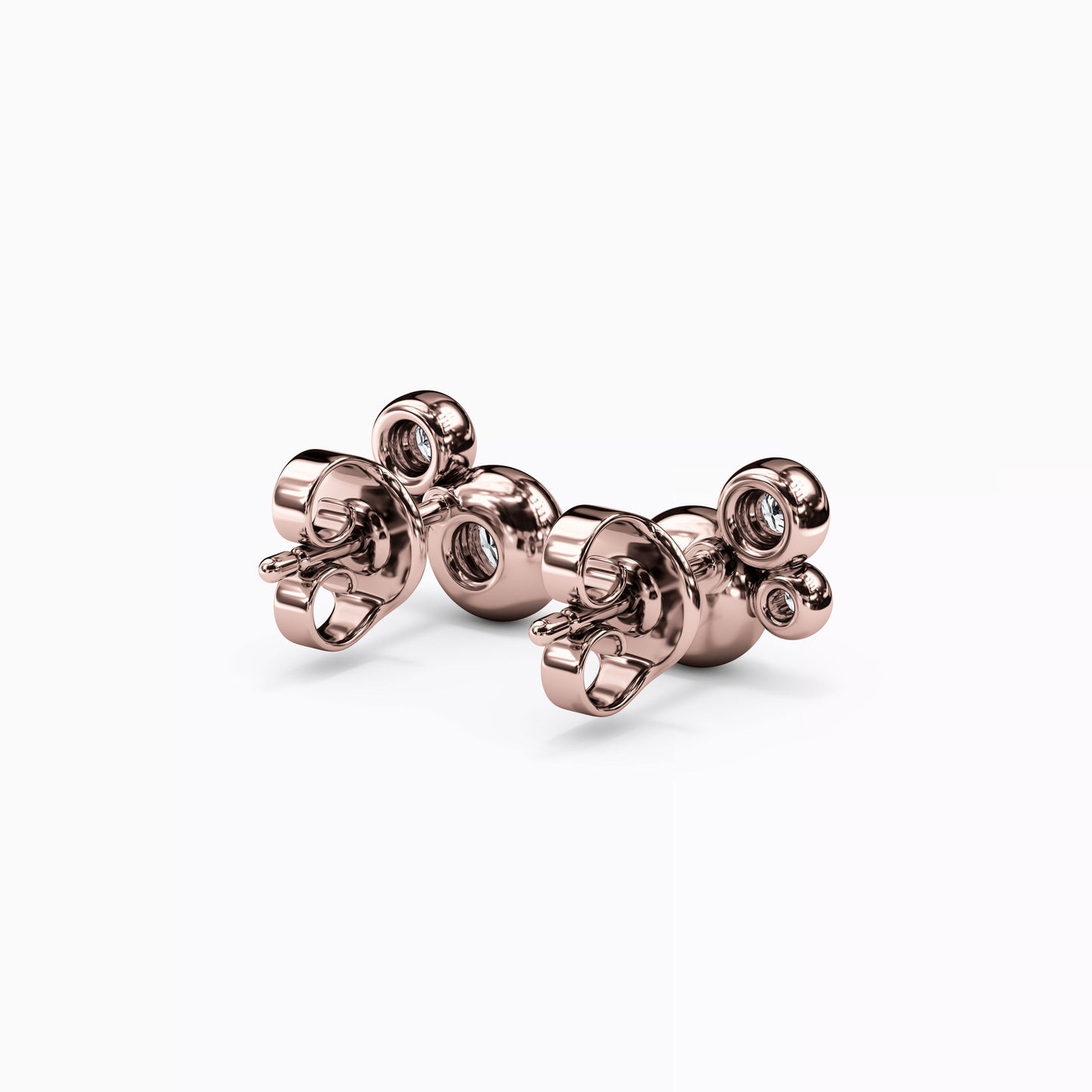 Diamond Bezel Cluster Earrings in 14K Gold