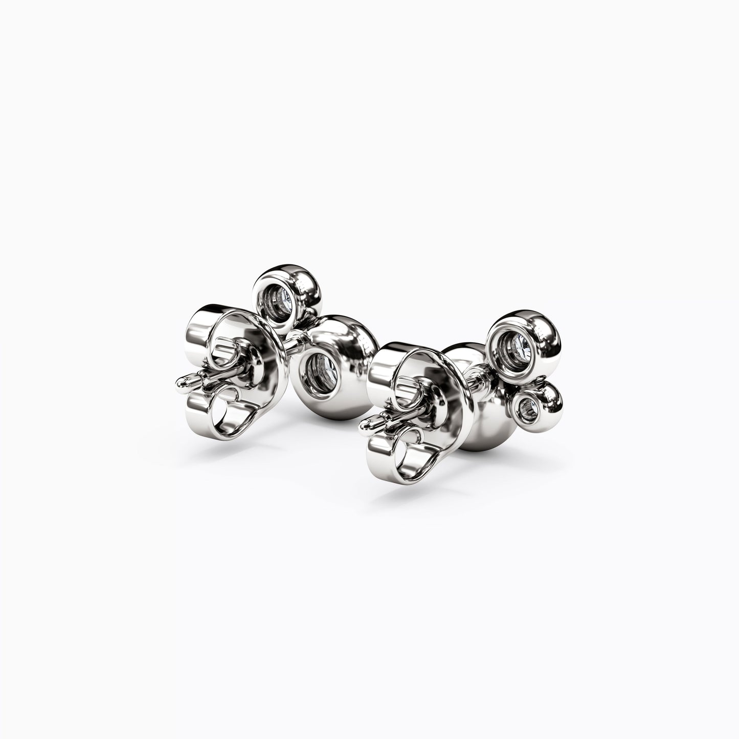 Diamond Bezel Cluster Earrings in 14K Gold