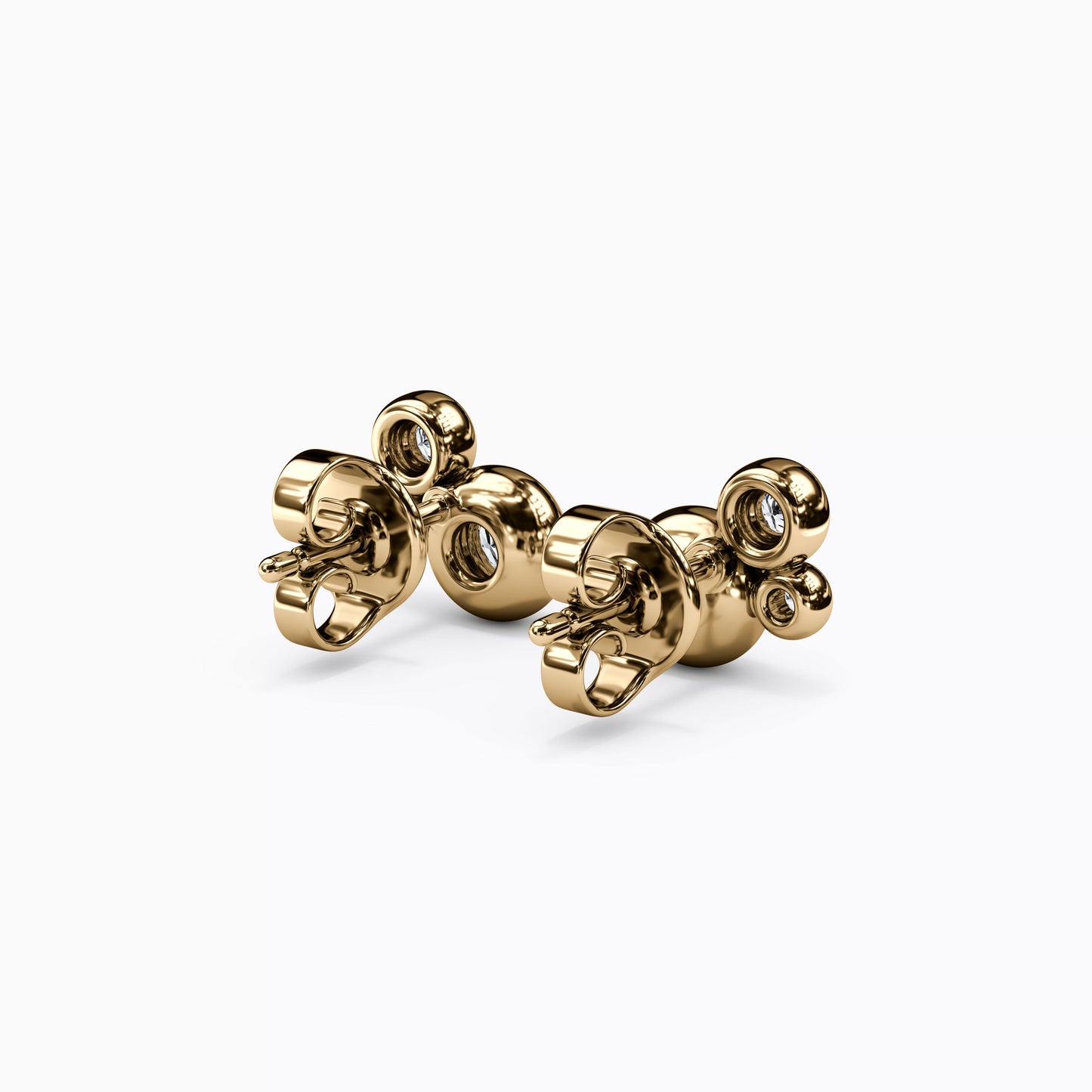 Diamond Bezel Cluster Earrings in 14K Gold