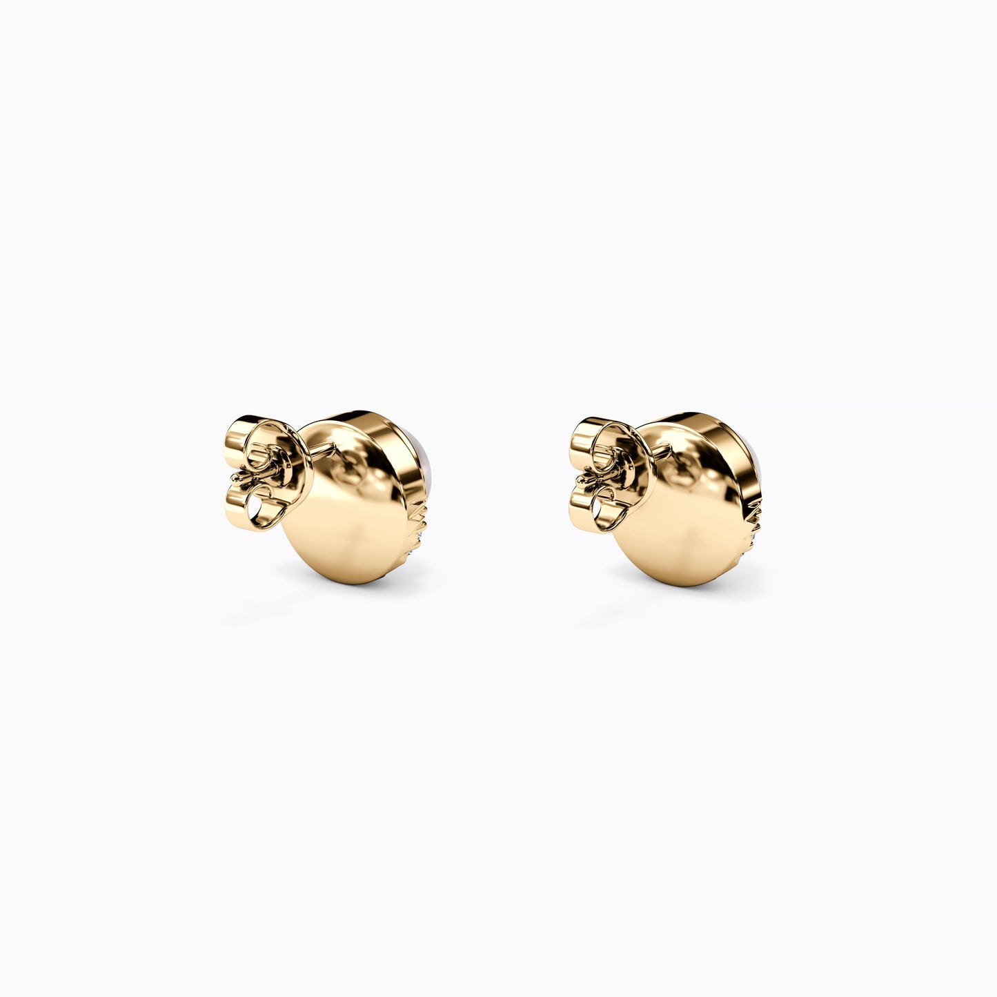 Diamond and Akoya Pearl Crescent Halo Earrings in 14K Gold